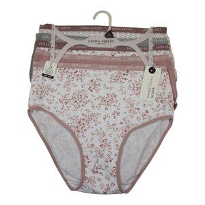 Laura Ashley Womens Medium Cotton Spandex Panties Briefs 5-Pack Tag Free